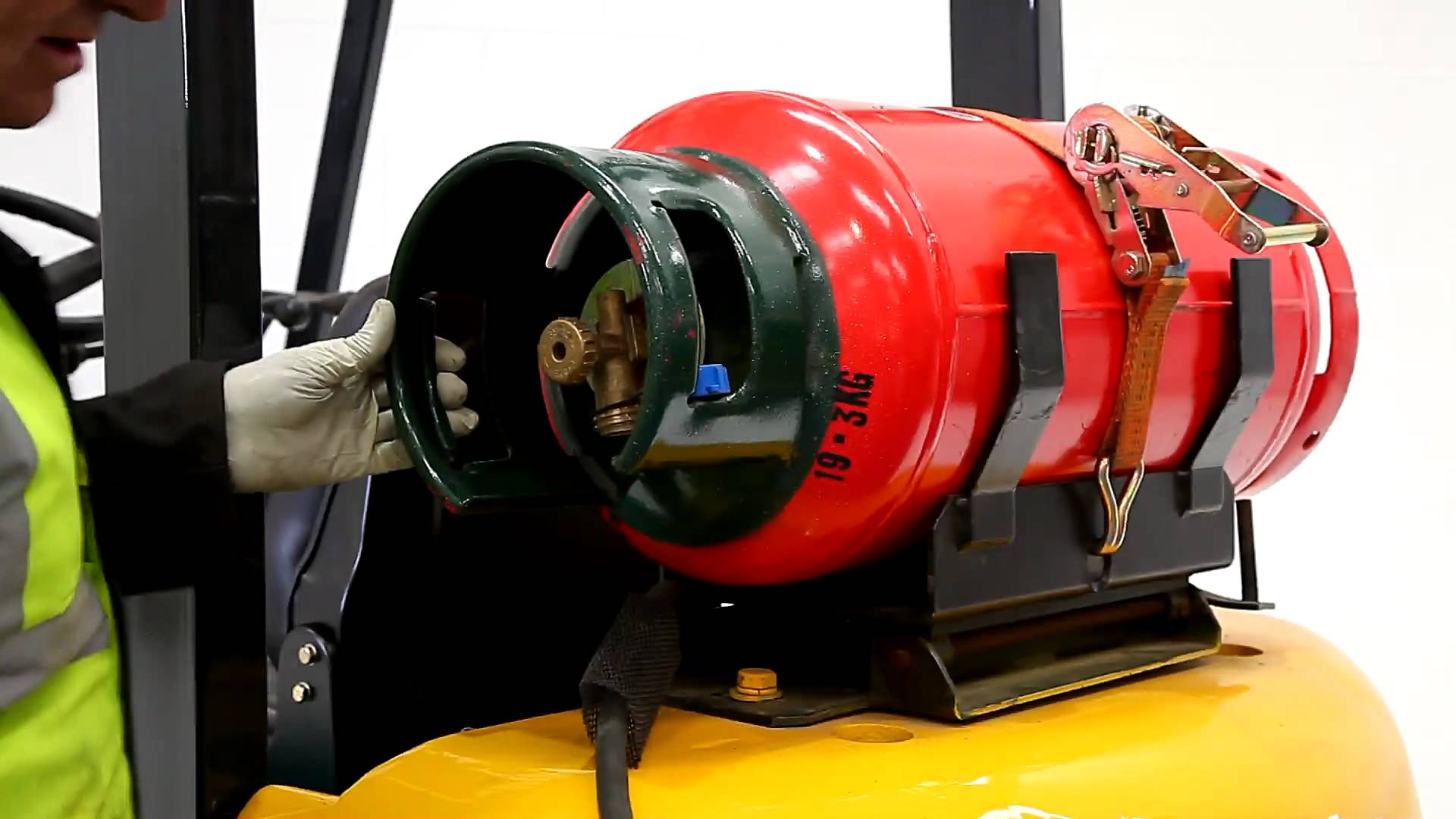 Propane Tank on a Forklift